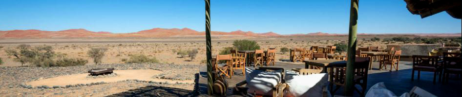 Beautiful views towards Sossusvlei from Kulala Desert Lodge Namibia