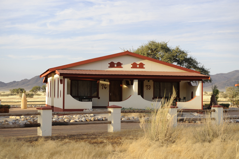 Namib Desert Lodge guest room at the foot of fossilised dunes near Sossusvlei